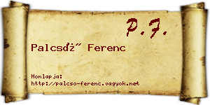 Palcsó Ferenc névjegykártya