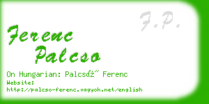ferenc palcso business card