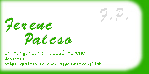 ferenc palcso business card